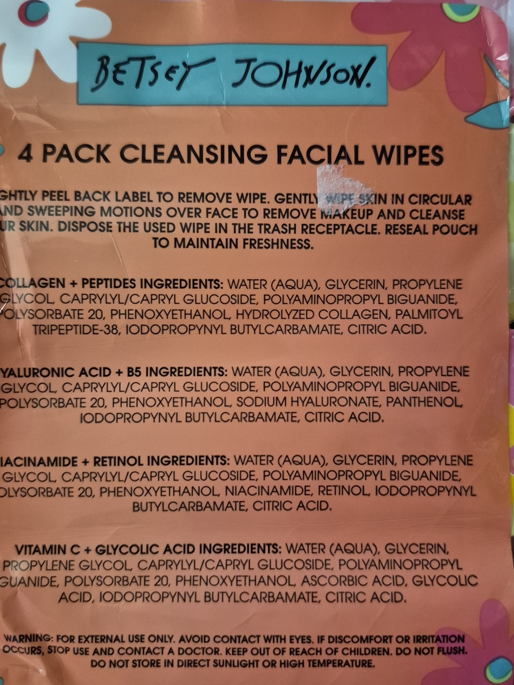 Betsey Johnson Pink Cleansing Facial Wipes - 8Pack (240 Wipes Total) - Picture 7 of 11